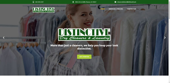 Distinctive Cleaners Website Screenshot