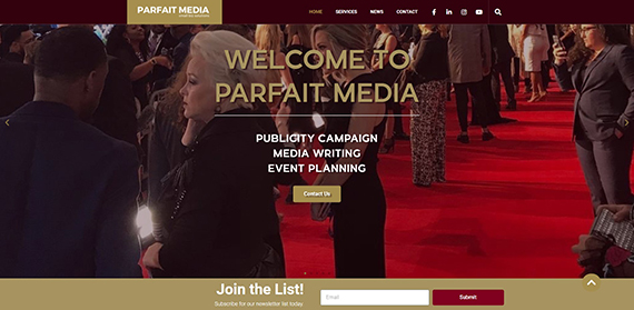 Parfait Media Website Screenshot