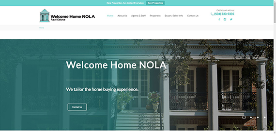 Welcome Home NOLA Website Screenshot