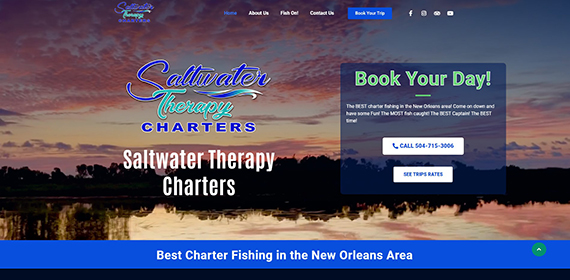 Saltwater Therapy Charters Website Screenshot